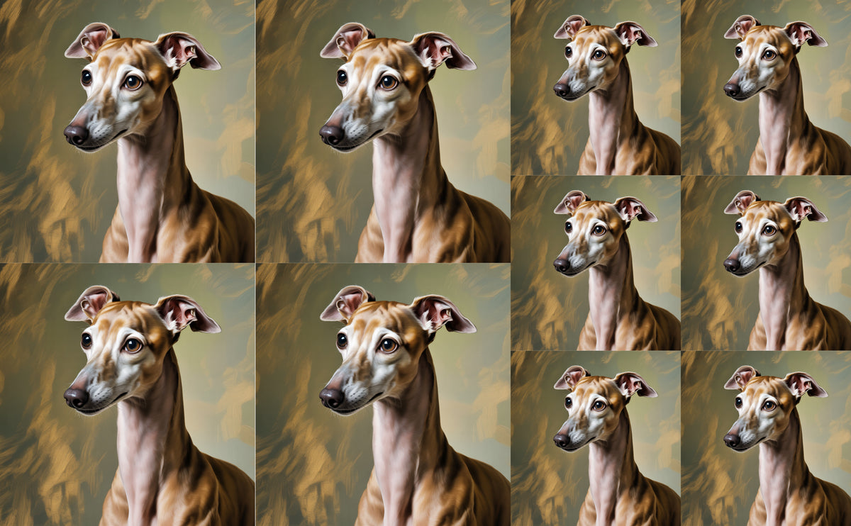 DecoCraft - Scenic Tiles Series - Oil Painting Pets - Italian Greyhound