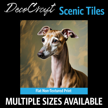 DecoCraft - Scenic Tiles Series - Oil Painting Pets - Italian Greyhound