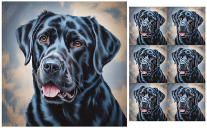 DecoCraft - Scenic Tiles Series - Oil Painting Pets - Labrador - Black