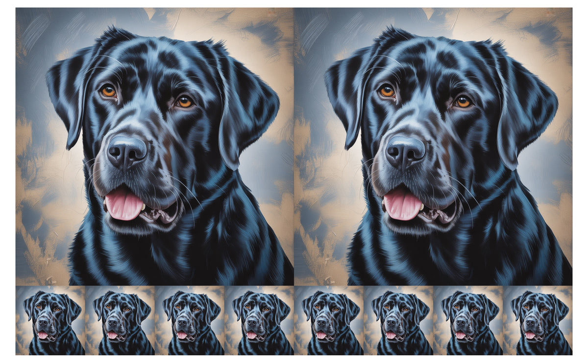 DecoCraft - Scenic Tiles Series - Oil Painting Pets - Labrador - Black