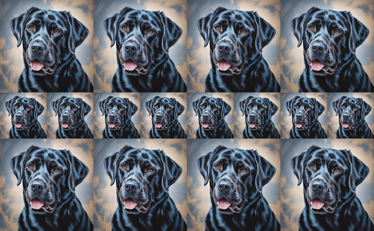 DecoCraft - Scenic Tiles Series - Oil Painting Pets - Labrador - Black