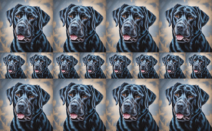 DecoCraft - Scenic Tiles Series - Oil Painting Pets - Labrador - Black