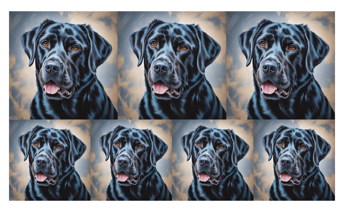 DecoCraft - Scenic Tiles Series - Oil Painting Pets - Labrador - Black