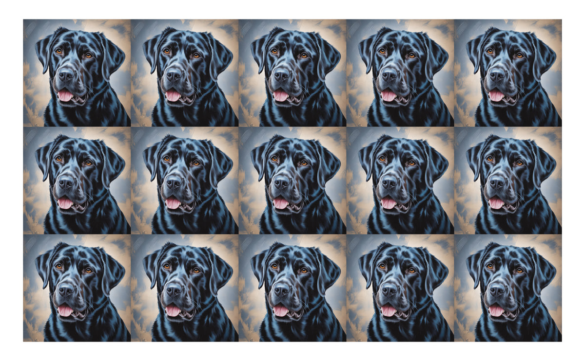 DecoCraft - Scenic Tiles Series - Oil Painting Pets - Labrador - Black