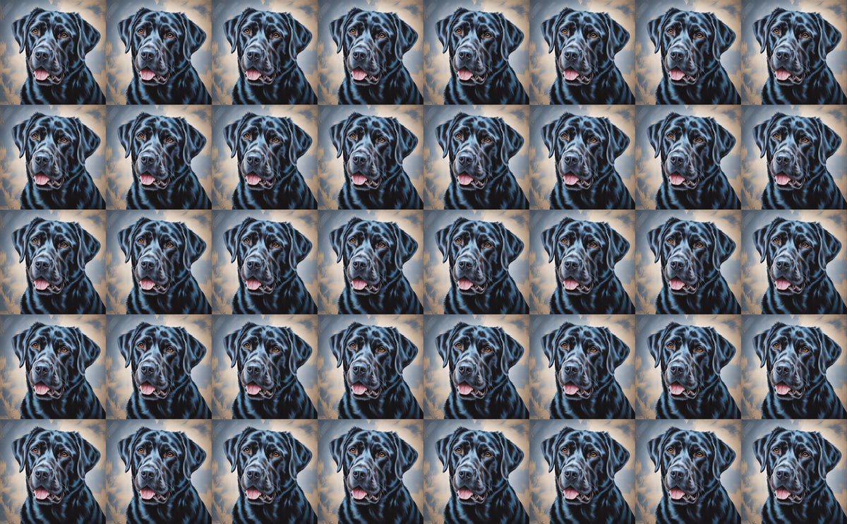DecoCraft - Scenic Tiles Series - Oil Painting Pets - Labrador - Black
