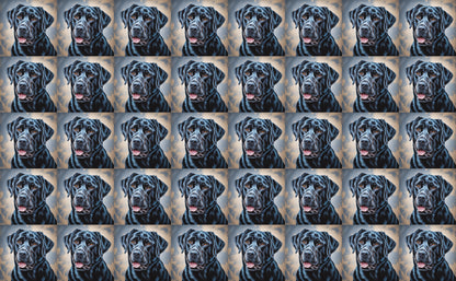 DecoCraft - Scenic Tiles Series - Oil Painting Pets - Labrador - Black