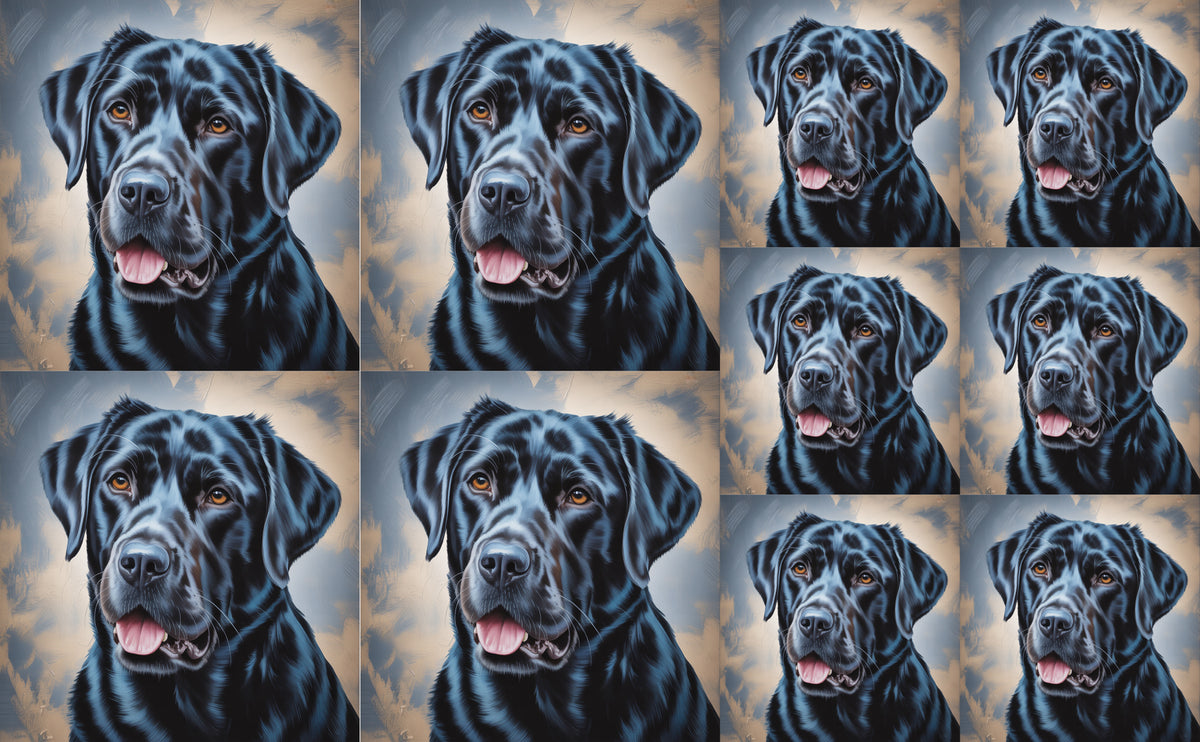 DecoCraft - Scenic Tiles Series - Oil Painting Pets - Labrador - Black