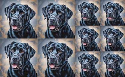 DecoCraft - Scenic Tiles Series - Oil Painting Pets - Labrador - Black