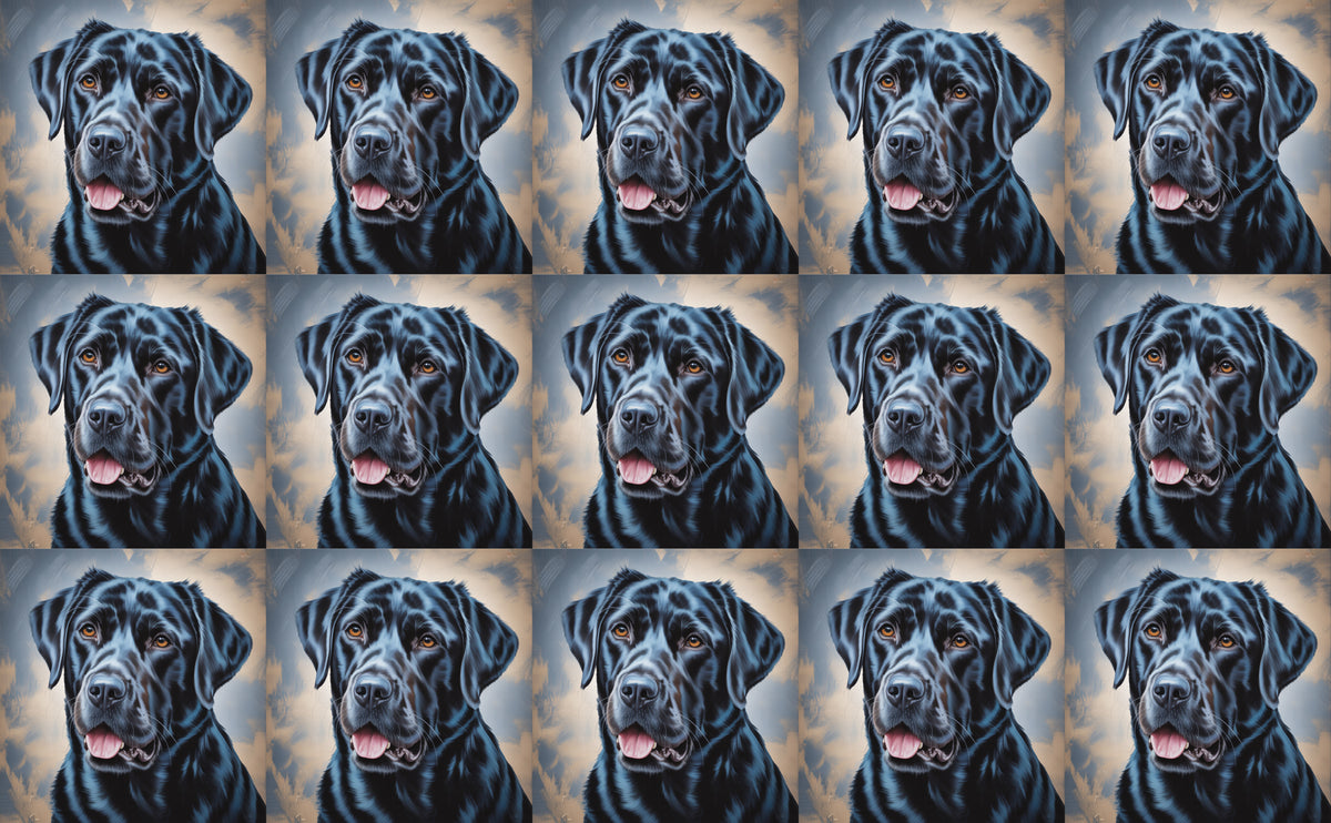 DecoCraft - Scenic Tiles Series - Oil Painting Pets - Labrador - Black