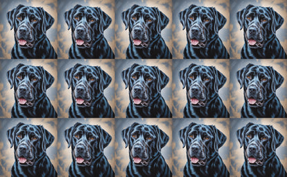 DecoCraft - Scenic Tiles Series - Oil Painting Pets - Labrador - Black