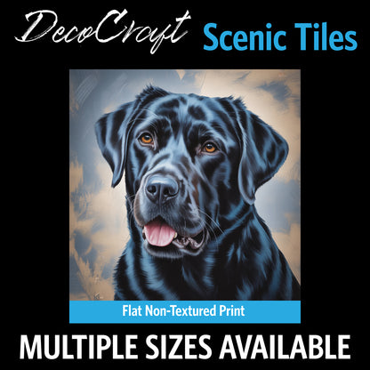 DecoCraft - Scenic Tiles Series - Oil Painting Pets - Labrador - Black