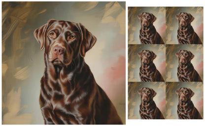 DecoCraft - Scenic Tiles Series - Oil Painting Pets - Labrador - Chocolate