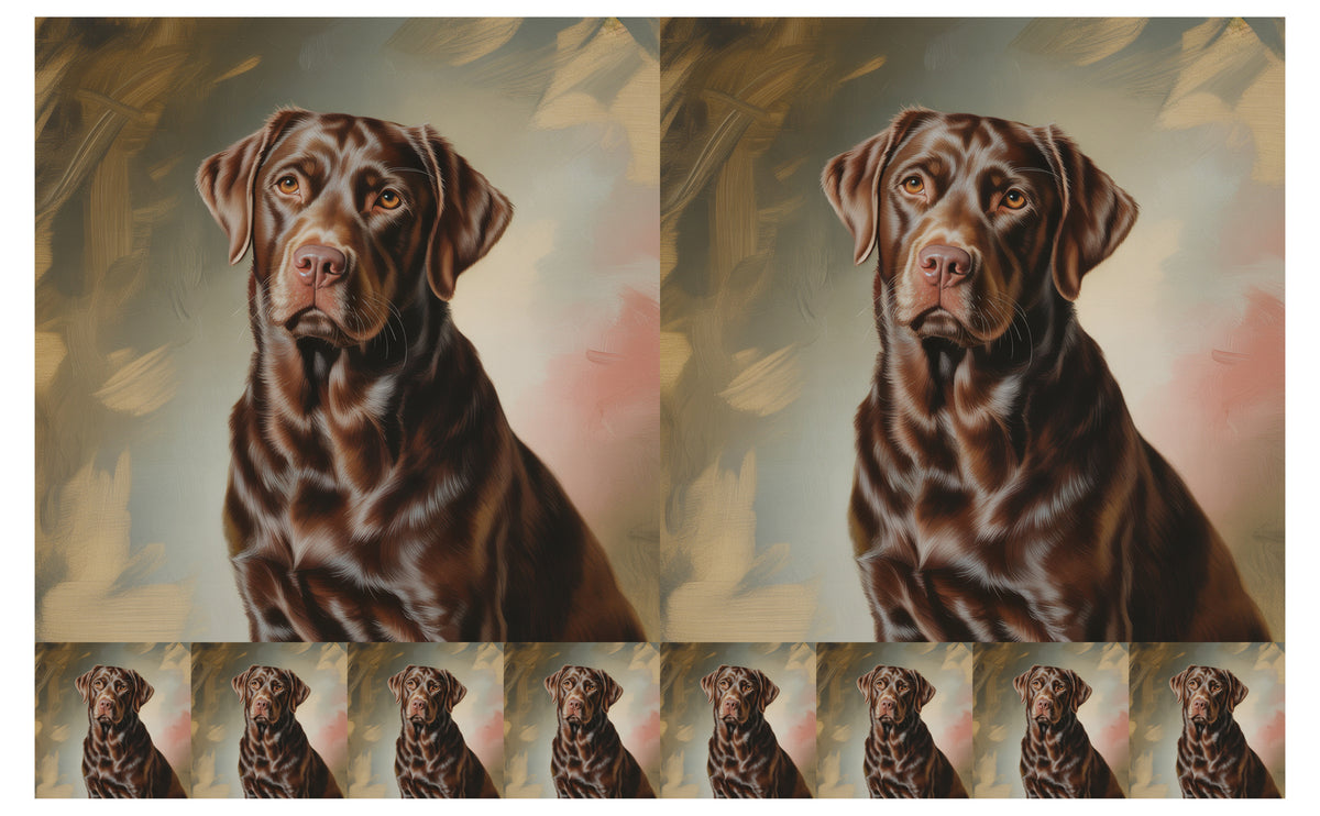 DecoCraft - Scenic Tiles Series - Oil Painting Pets - Labrador - Chocolate