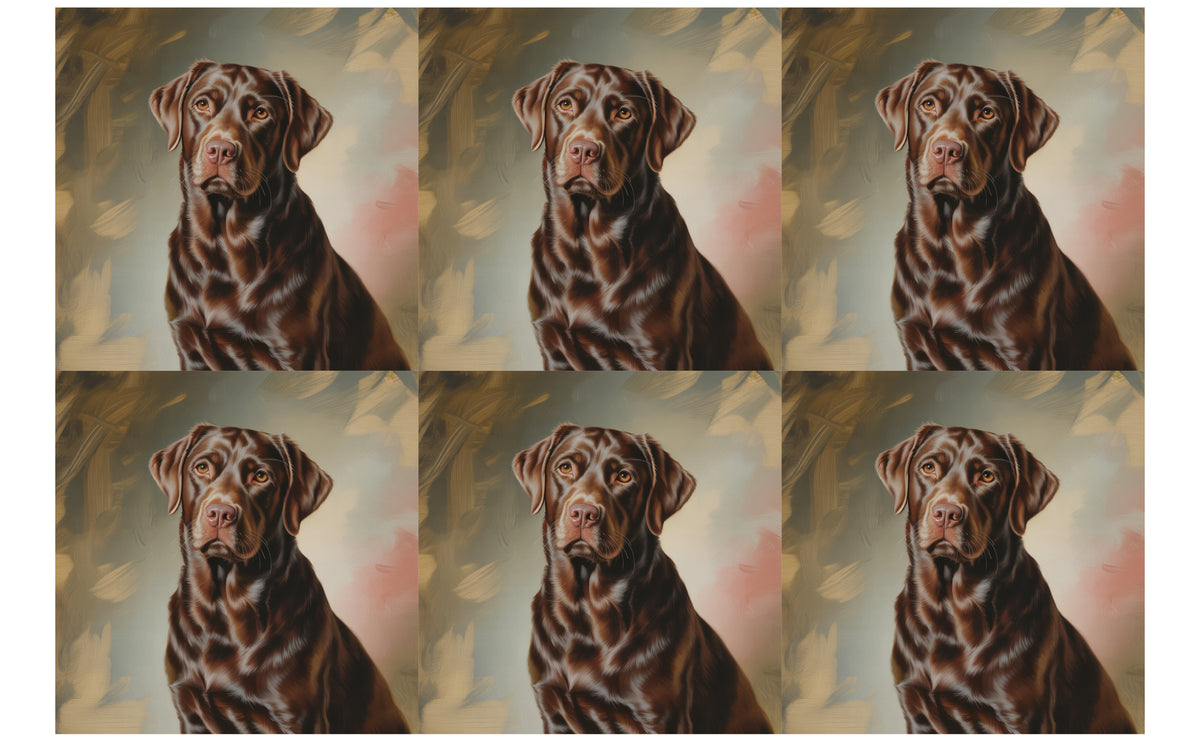DecoCraft - Scenic Tiles Series - Oil Painting Pets - Labrador - Chocolate