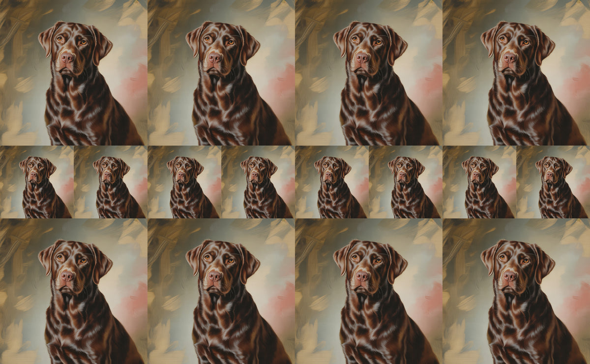 DecoCraft - Scenic Tiles Series - Oil Painting Pets - Labrador - Chocolate