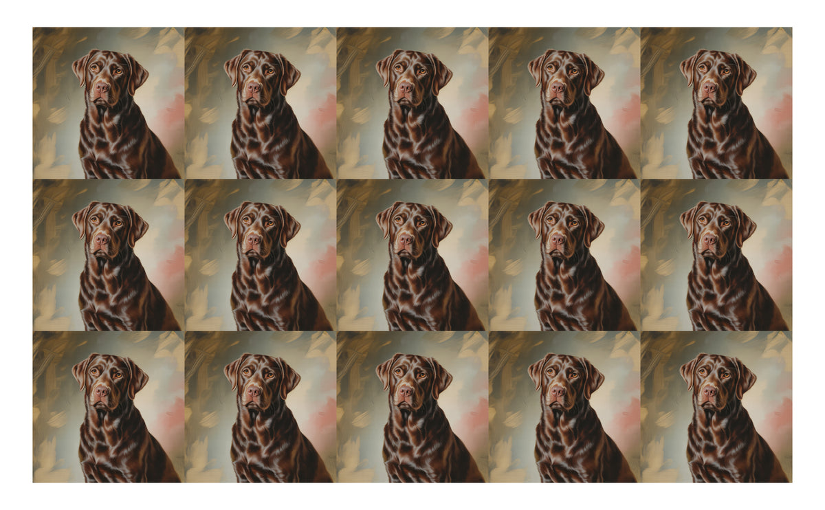 DecoCraft - Scenic Tiles Series - Oil Painting Pets - Labrador - Chocolate