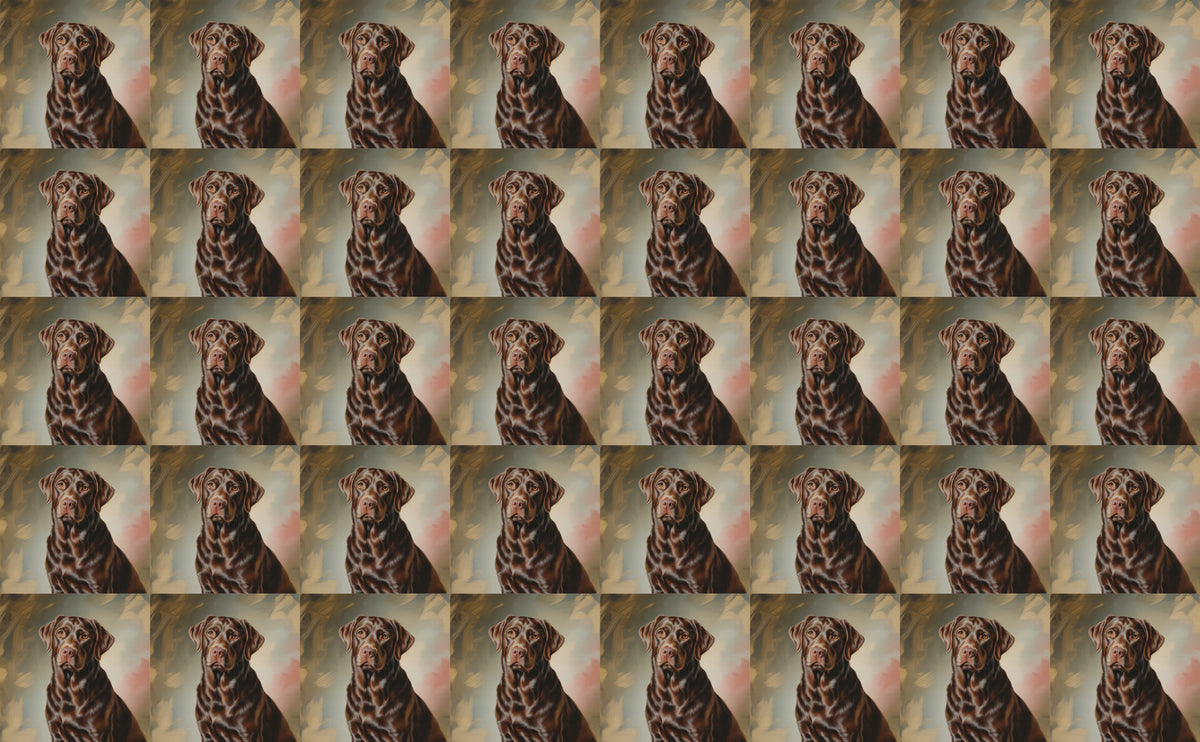 DecoCraft - Scenic Tiles Series - Oil Painting Pets - Labrador - Chocolate