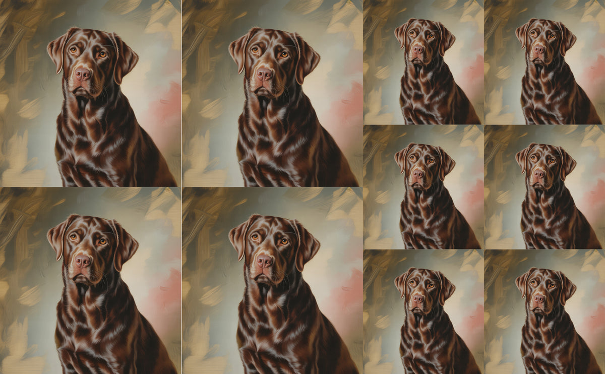 DecoCraft - Scenic Tiles Series - Oil Painting Pets - Labrador - Chocolate