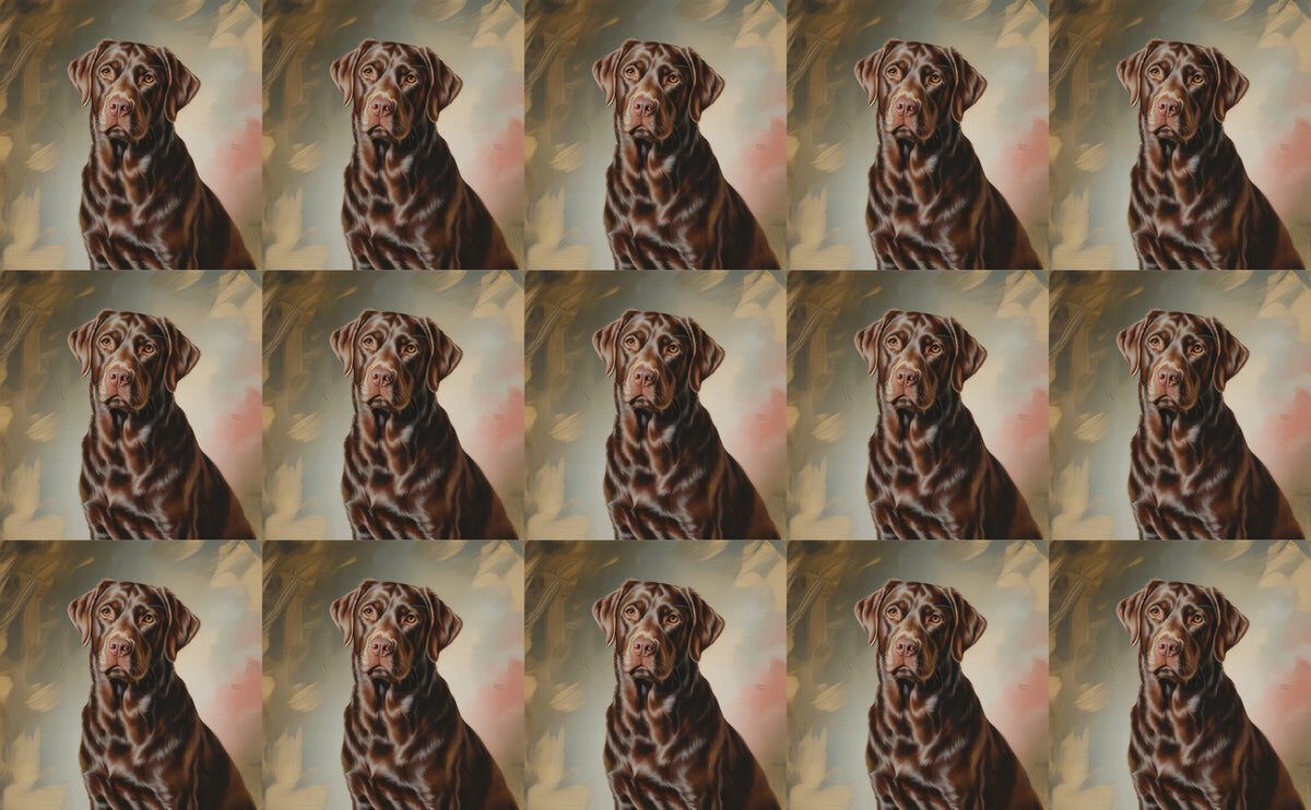 DecoCraft - Scenic Tiles Series - Oil Painting Pets - Labrador - Chocolate