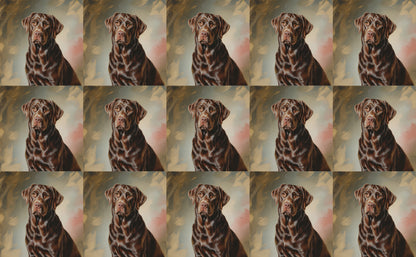 DecoCraft - Scenic Tiles Series - Oil Painting Pets - Labrador - Chocolate
