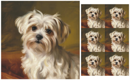 DecoCraft - Scenic Tiles Series - Oil Painting Pets - Maltese