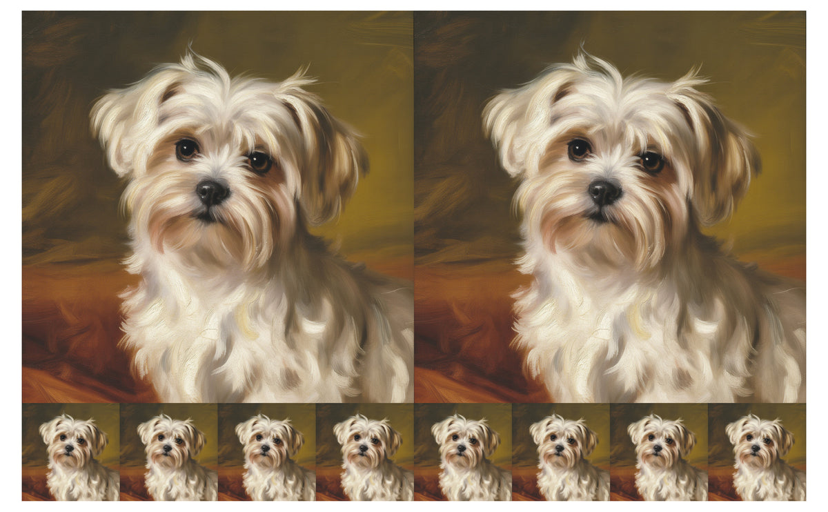 DecoCraft - Scenic Tiles Series - Oil Painting Pets - Maltese