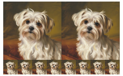DecoCraft - Scenic Tiles Series - Oil Painting Pets - Maltese