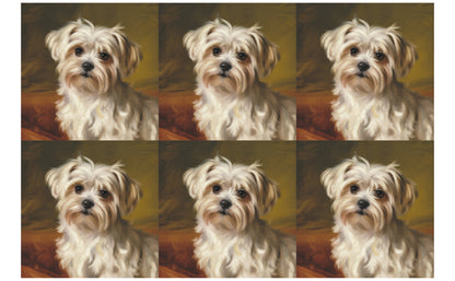 DecoCraft - Scenic Tiles Series - Oil Painting Pets - Maltese