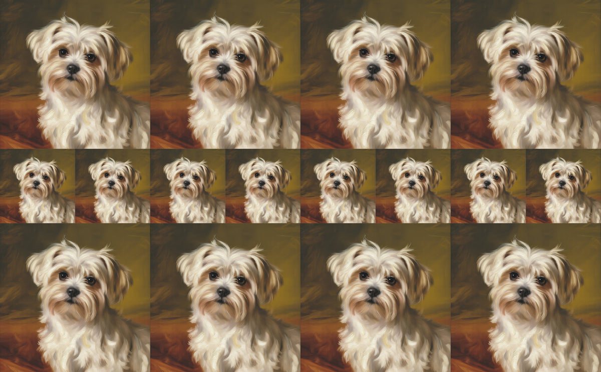 DecoCraft - Scenic Tiles Series - Oil Painting Pets - Maltese