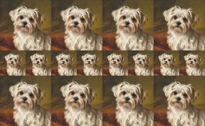 DecoCraft - Scenic Tiles Series - Oil Painting Pets - Maltese