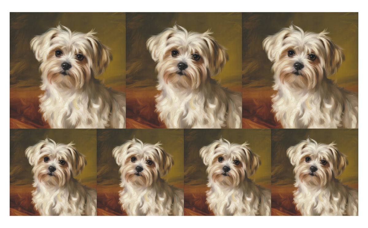 DecoCraft - Scenic Tiles Series - Oil Painting Pets - Maltese