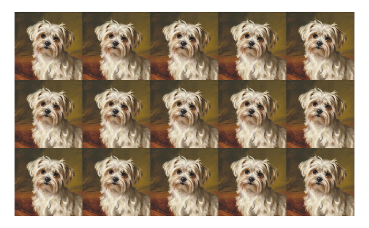 DecoCraft - Scenic Tiles Series - Oil Painting Pets - Maltese