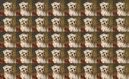 DecoCraft - Scenic Tiles Series - Oil Painting Pets - Maltese