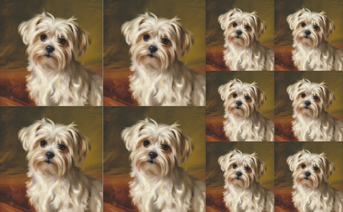 DecoCraft - Scenic Tiles Series - Oil Painting Pets - Maltese