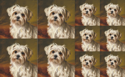 DecoCraft - Scenic Tiles Series - Oil Painting Pets - Maltese