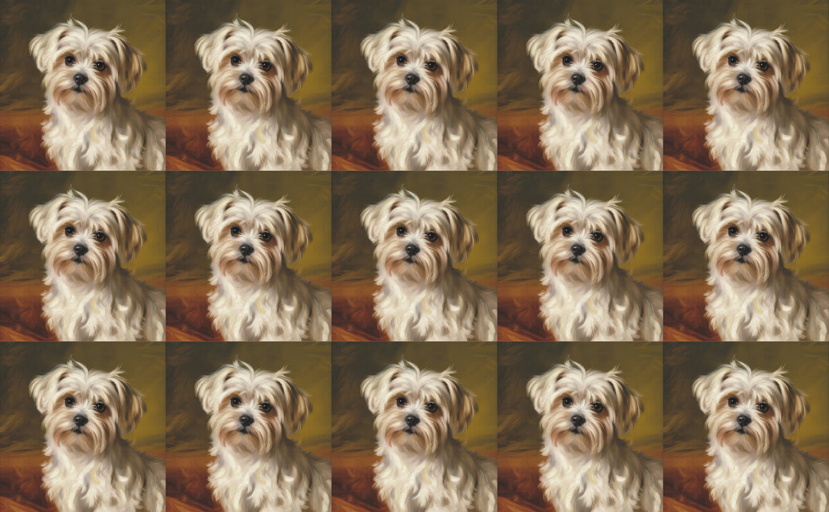 DecoCraft - Scenic Tiles Series - Oil Painting Pets - Maltese