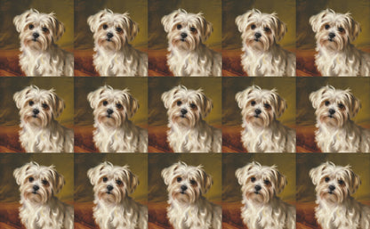 DecoCraft - Scenic Tiles Series - Oil Painting Pets - Maltese