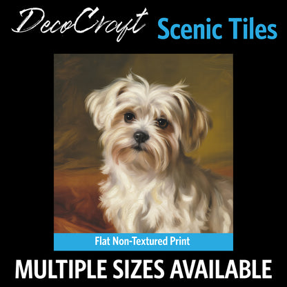 DecoCraft - Scenic Tiles Series - Oil Painting Pets - Maltese