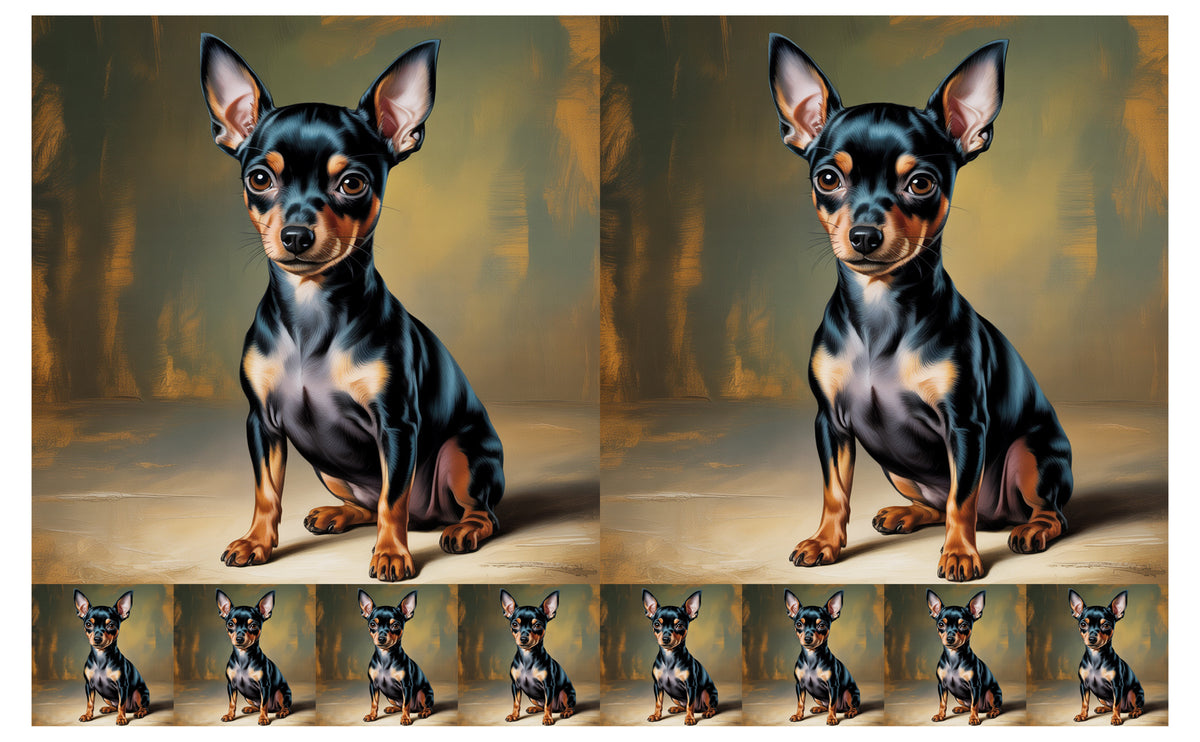 DecoCraft - Scenic Tiles Series - Oil Painting Pets - Miniature Pinscher