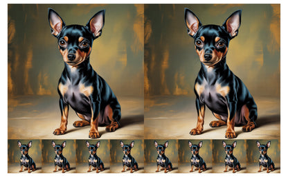 DecoCraft - Scenic Tiles Series - Oil Painting Pets - Miniature Pinscher