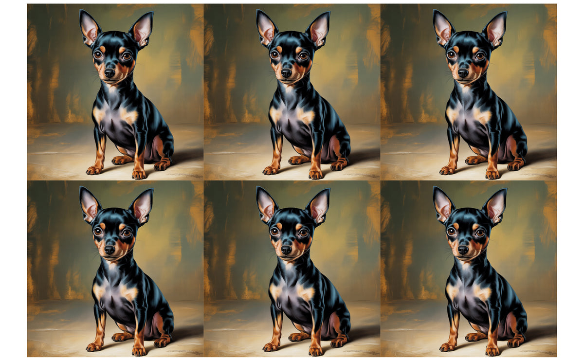 DecoCraft - Scenic Tiles Series - Oil Painting Pets - Miniature Pinscher