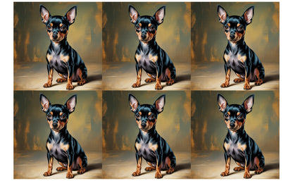 DecoCraft - Scenic Tiles Series - Oil Painting Pets - Miniature Pinscher