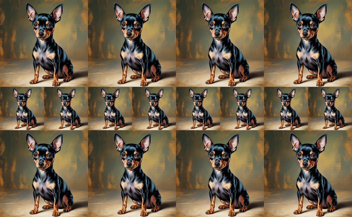 DecoCraft - Scenic Tiles Series - Oil Painting Pets - Miniature Pinscher