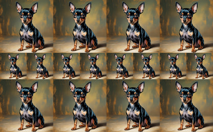 DecoCraft - Scenic Tiles Series - Oil Painting Pets - Miniature Pinscher