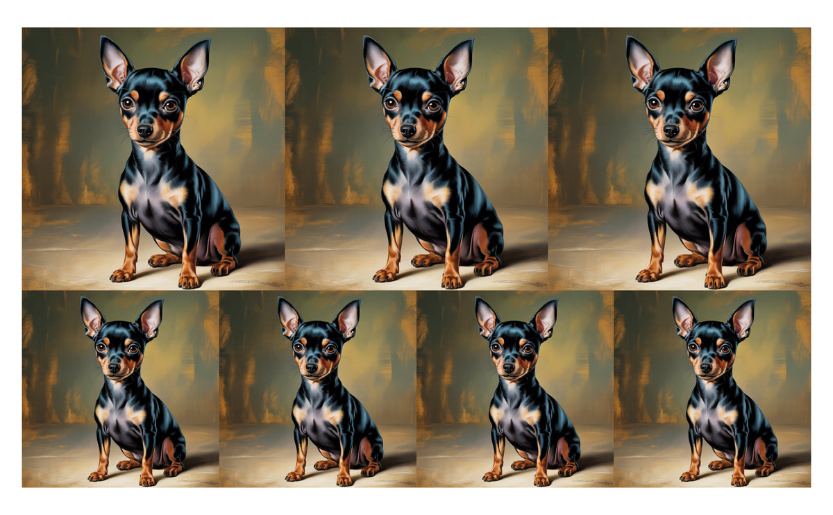 DecoCraft - Scenic Tiles Series - Oil Painting Pets - Miniature Pinscher