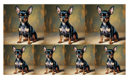 DecoCraft - Scenic Tiles Series - Oil Painting Pets - Miniature Pinscher