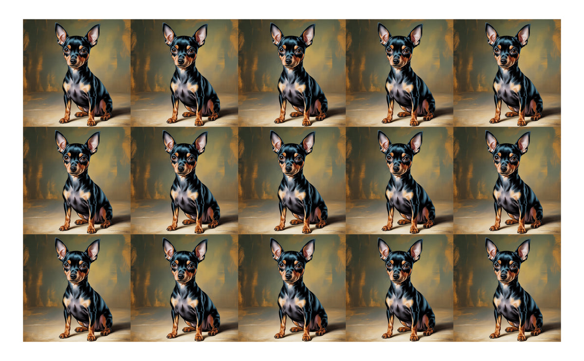 DecoCraft - Scenic Tiles Series - Oil Painting Pets - Miniature Pinscher