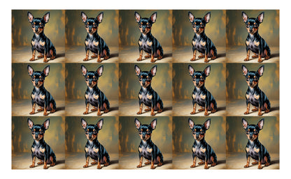 DecoCraft - Scenic Tiles Series - Oil Painting Pets - Miniature Pinscher