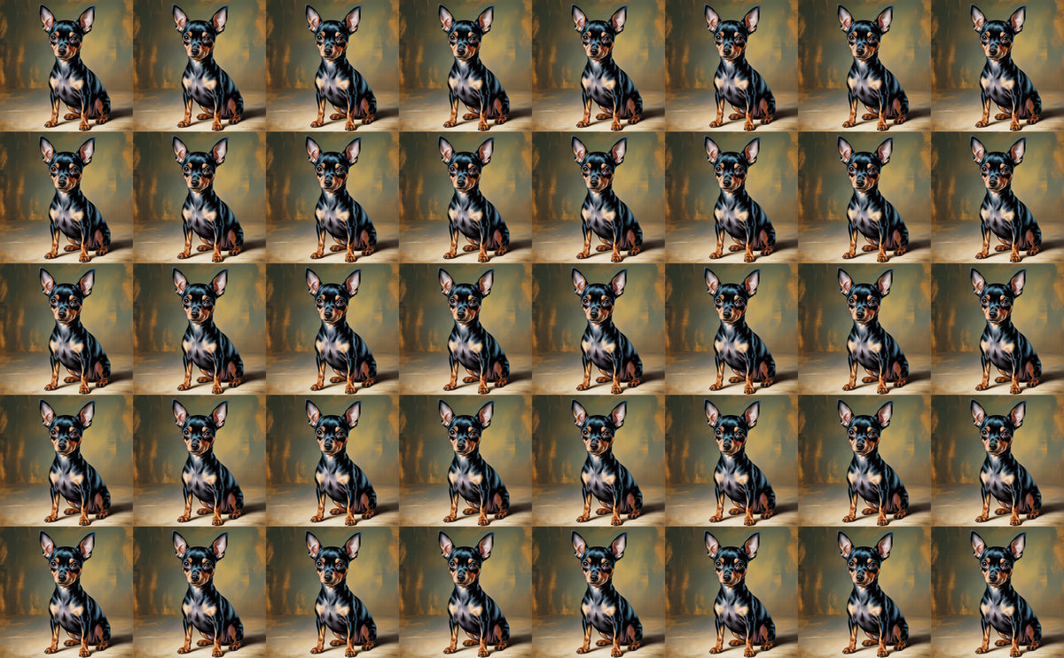 DecoCraft - Scenic Tiles Series - Oil Painting Pets - Miniature Pinscher