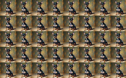 DecoCraft - Scenic Tiles Series - Oil Painting Pets - Miniature Pinscher